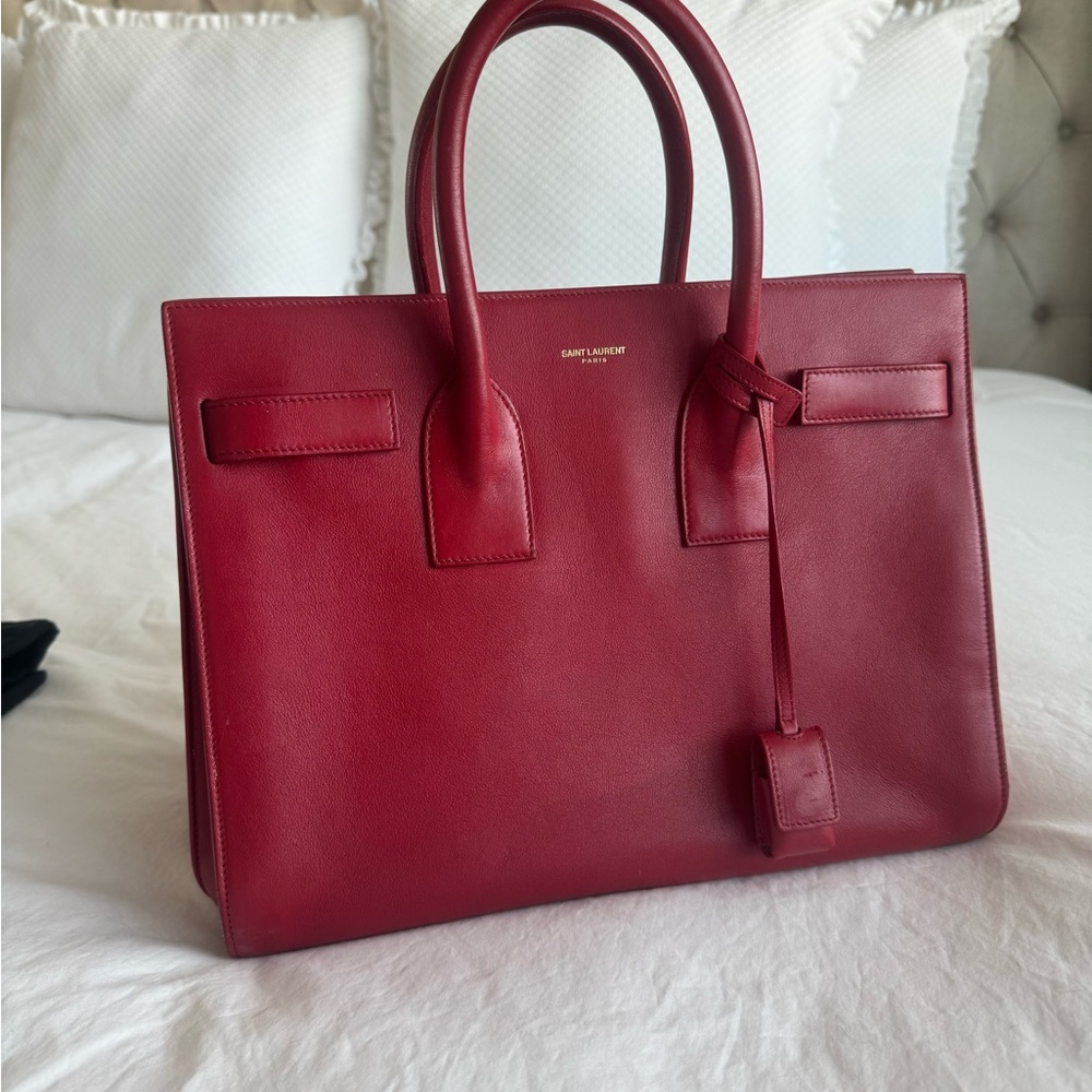 Saint Laurent Red Small Sac du Jour